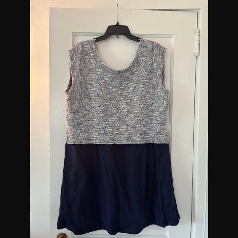Daily Practice Boucle Mix Media Dress with Lattice Back